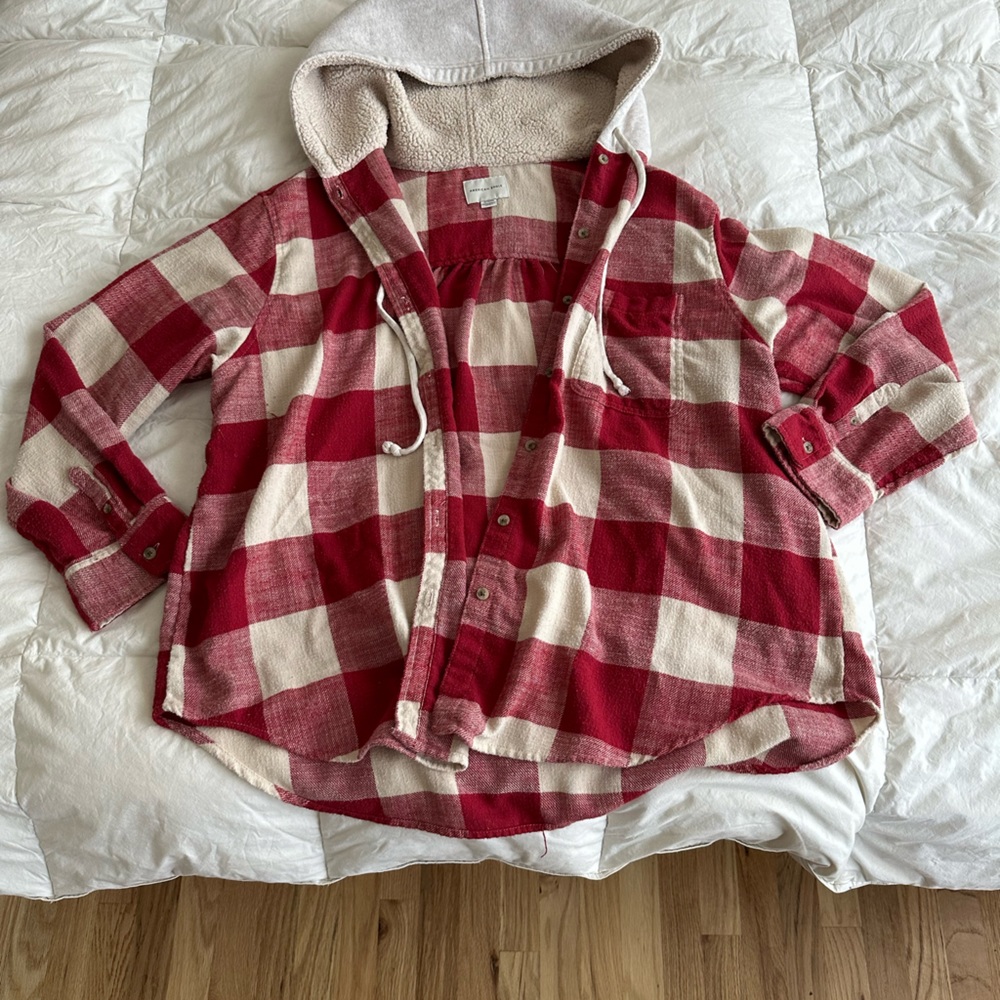 American Eagle Hooded Flannel